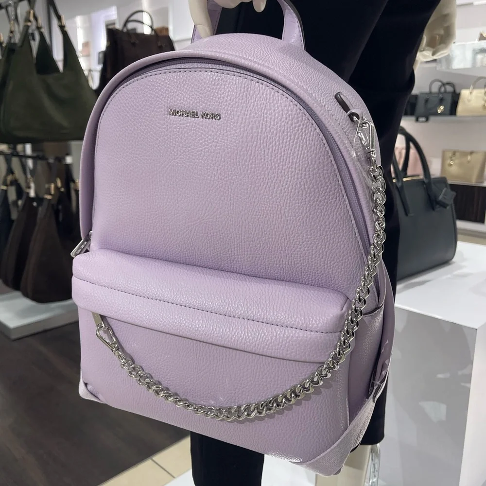 MICHAEL KORS Slater Medium Chain Backpack Quartz NWT